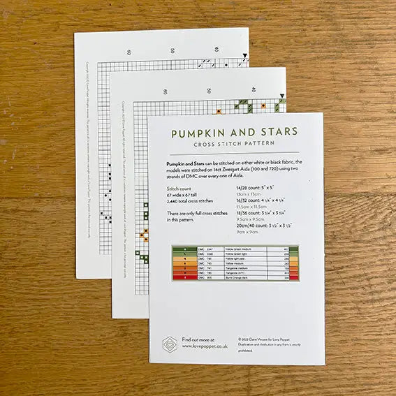 Pumpkin and Stars - Printed Chart